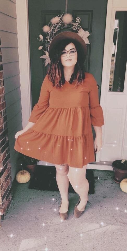 A tiered swing dress