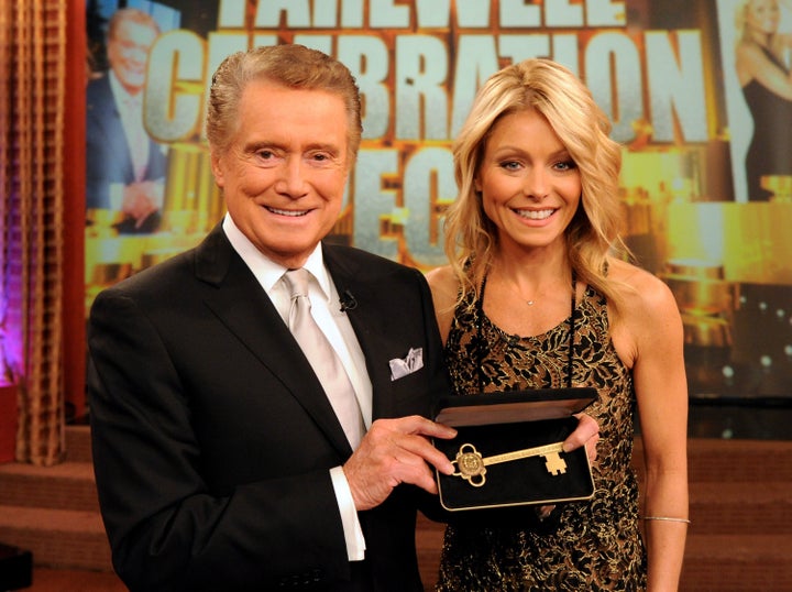 Regis Philbin with co-host Kelly Ripa in 2011.