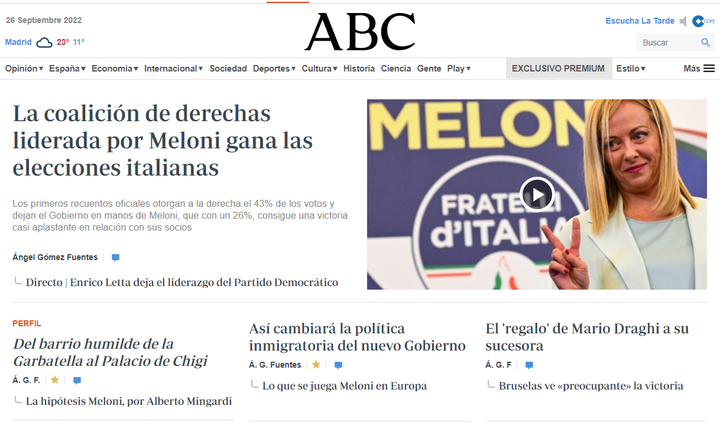 Captura de pantalla de una noticia del periódico 'ABC'