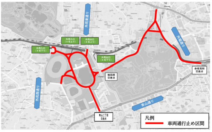 9月27日（火）の一般道の交通規制区間