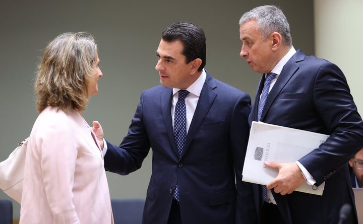Teresa Ribera, con sus homólogos checo y griego en una reciente reunión en Bruselas