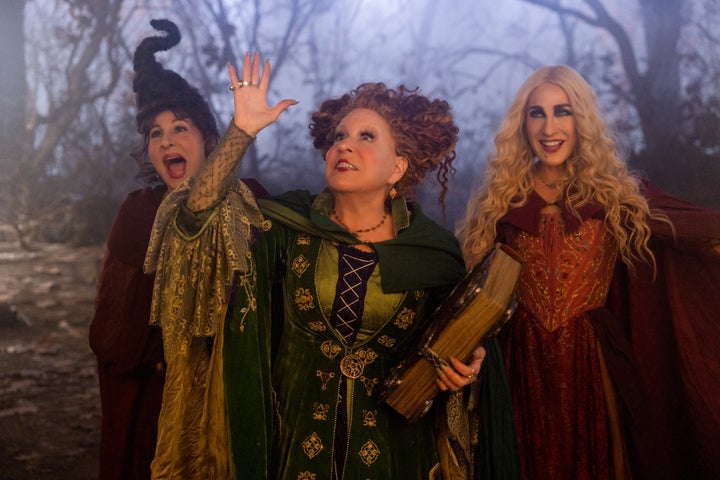 Kathy Najimy, Bette Midler and Sarah Jessica Parker in "Hocus Pocus 2," due out on Disney+ Sept. 30.