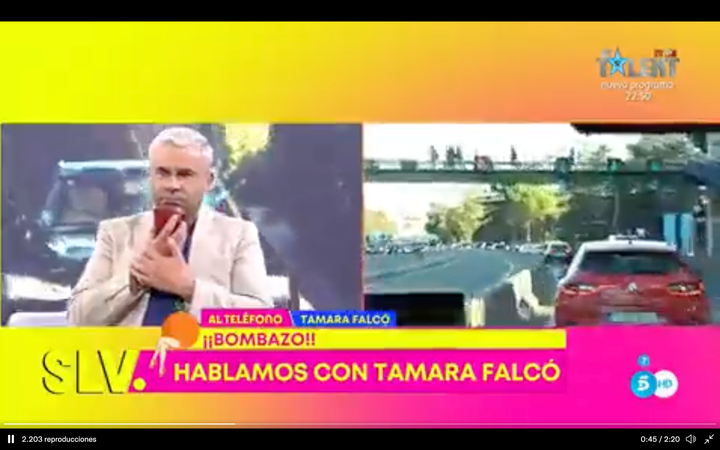 Jorge Javier habla por teléfono con Tamara Falcó.