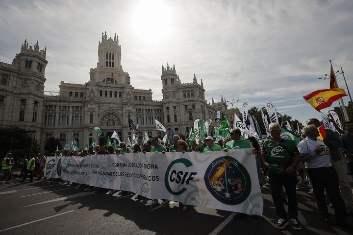 Manifestación del sindicato CSIF en Madrid.