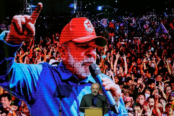 Lula da Silva, el pasado lunes, en un mitin en Sao Paulo.