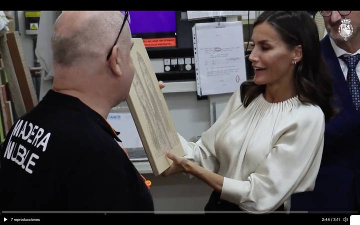 Letizia en una visita a un centro de FP en Albacete.