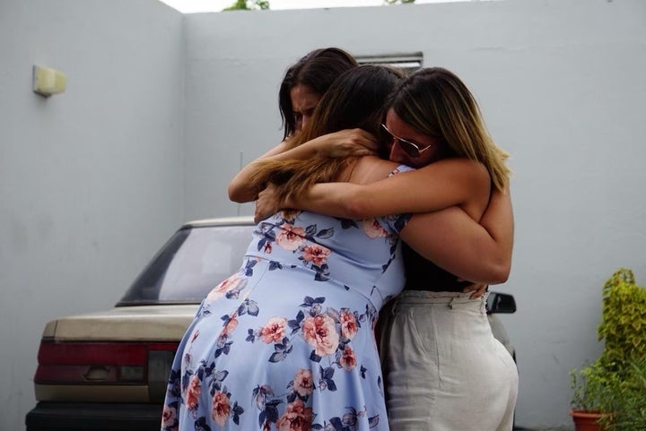 The author reuniting with her family.