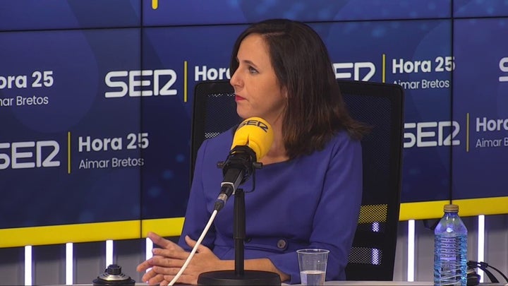 Ione Belarra durante la entrevista en la Cadena SER