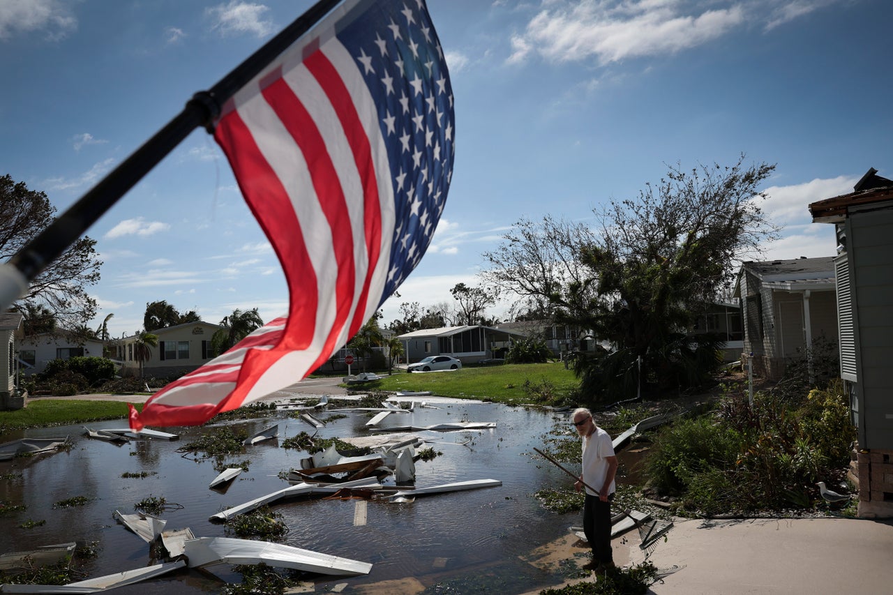 Tom Park begins cleaning up after Hurricane Ian moved through on Sept. 29, 2022 in Punta Gorda. 