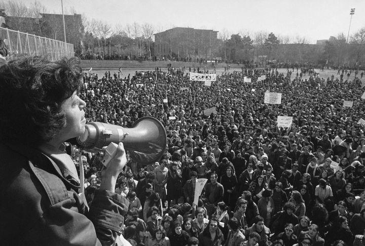 Iranian women demonstrate for equal rights in Tehran on March 12, 1979.