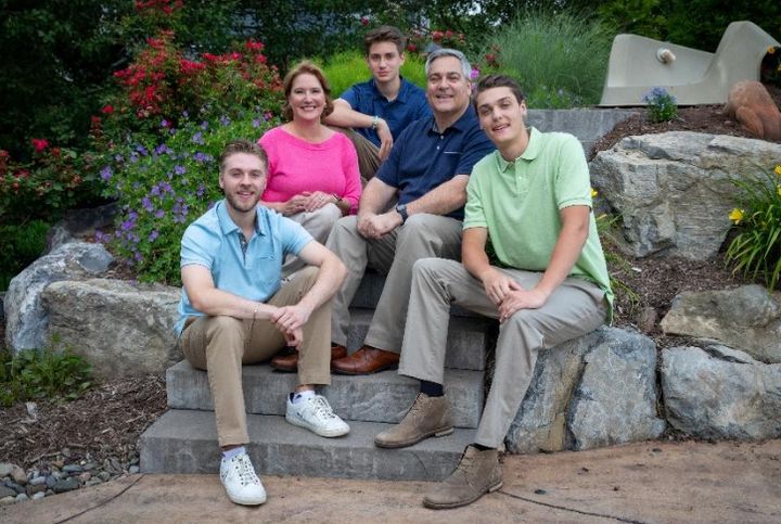 The Ritter family in 2021. (Clockwise from bottom left: Austin, Geralyn, Steven, Jonathan and Bradley)