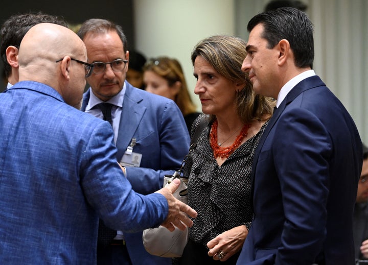 La ministra para la Transición Ecológica, Teresa Ribera, durante la reunión de sus homónimos comunitarios.