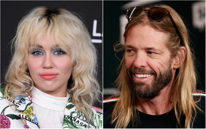 Miley Cyrus (left) and Taylor Hawkins.