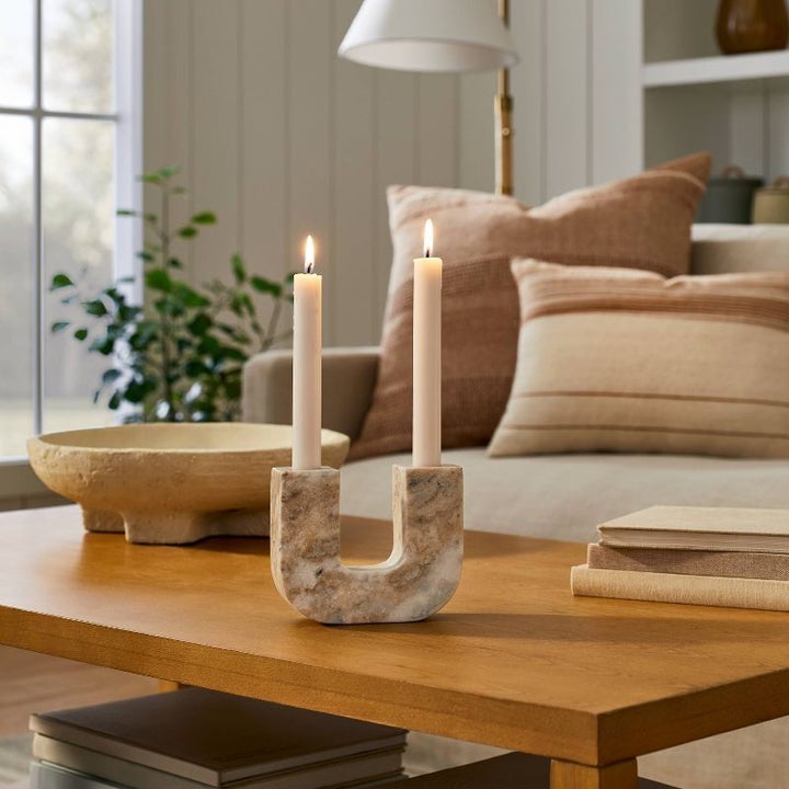 Marble top candle holders