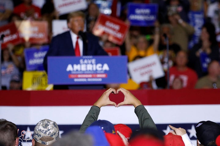 Former President Donald Trump traveled to Michigan to rally for GOP candidates, including Tudor Dixon, Matt DePerno and Kristina Karamo.