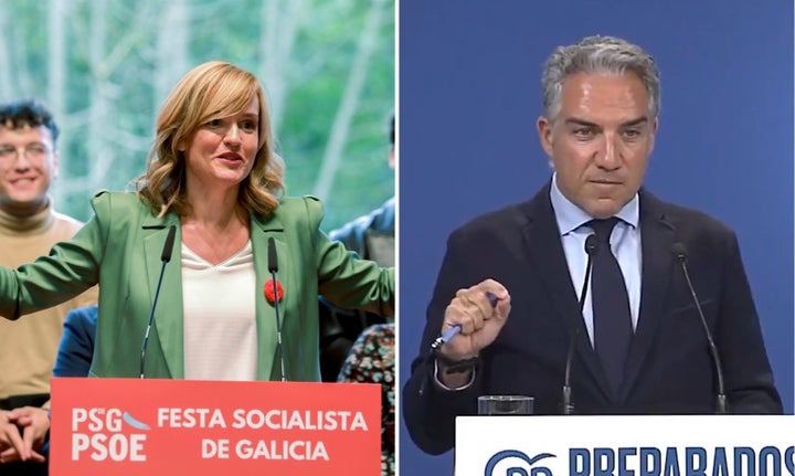 Pilar Alegría y Elías Bendodo.