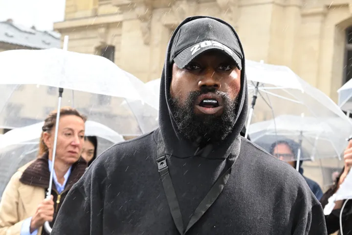 Kanye West Brings His Kids to Balenciaga Fashion Show, Walks Muddy