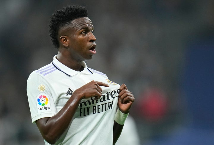 Vinicius Junior celebra el primer y único tanto del Real Madrid