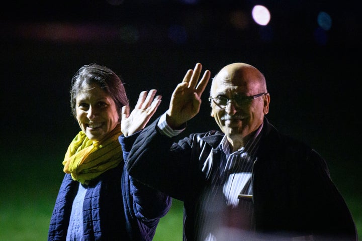 Nazanin Zaghari-Ratcliffe (L) and Anoosheh Ashoori, who were freed from Iran on March 17, 202. 