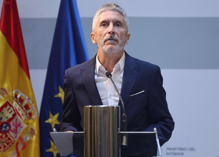 El ministro de Interior, Fernando Grande-Marlaska, durante la presentación del informe sobre la evolución de los delitos de odio en España en 2021.