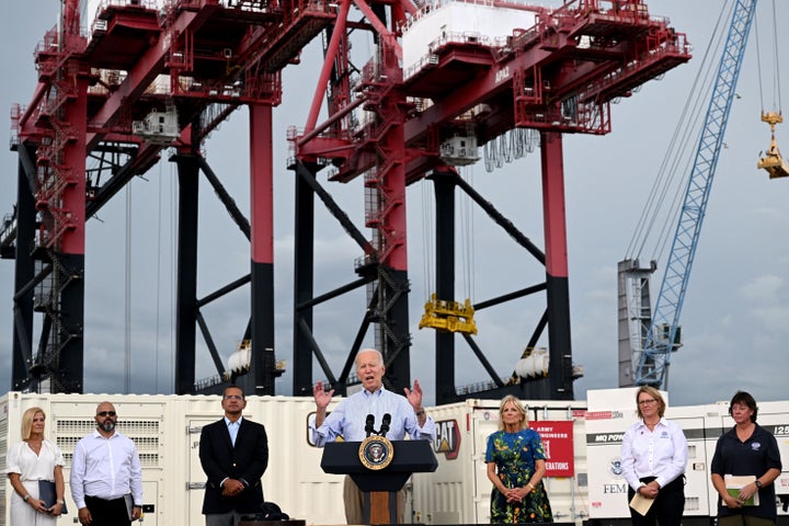 President Joe Biden delivers remarks in the aftermath of Hurricane Fiona at the Port of Ponce.