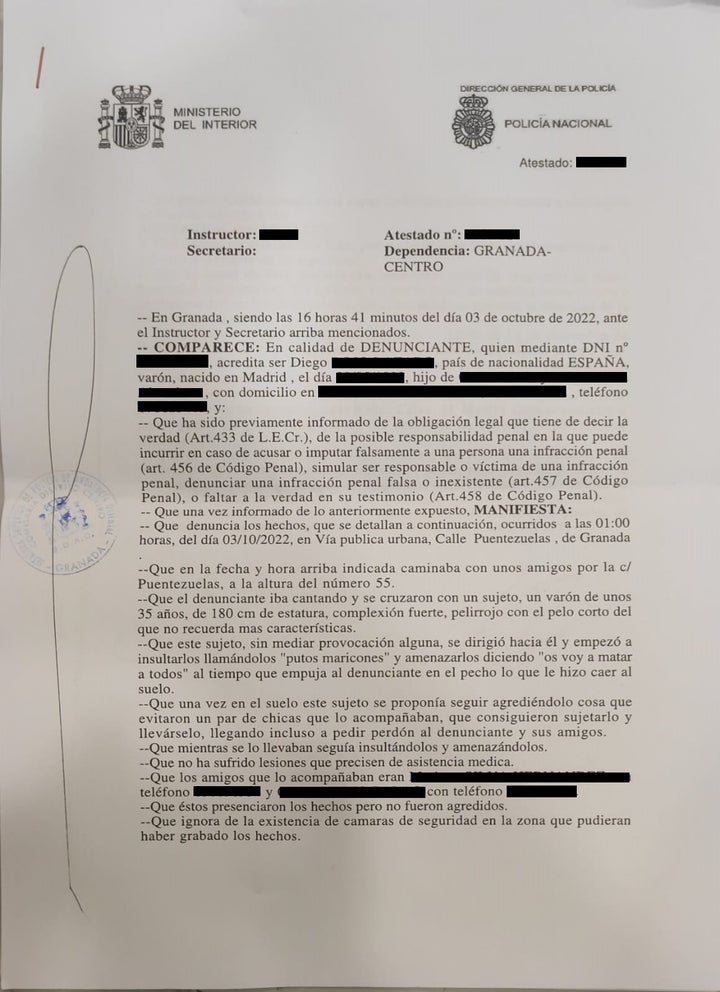 La denuncia interpuesta por Diego Rojo.