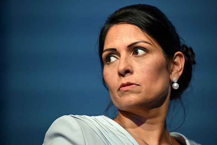 Conservative MP Priti Patel attends a fringe event on the third day of the annual conference in Birmingham.