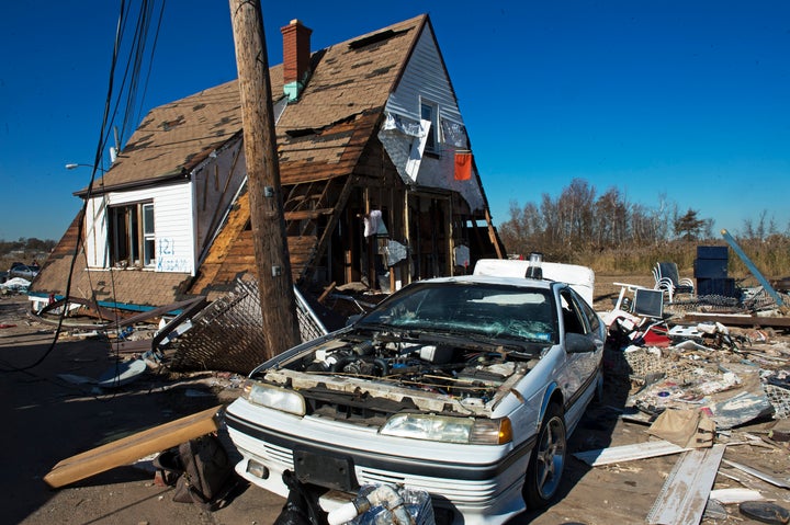 Damage from Superstorm Sandy seen in Staten Island, New York, Nov. 6, 2012.