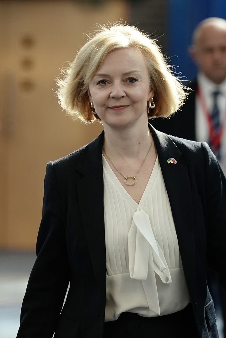 Prime Minister Liz Truss arrives for the Conservative Party annual conference at the International Convention Centre in Birmingham. Picture date: Monday October 3, 2022.