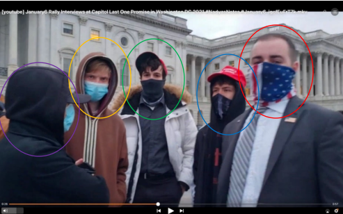 Joseph Brody, far right, was arrested on a slew of felony charges for his involvement in the Jan. 6, 2021, attack on the Capitol.