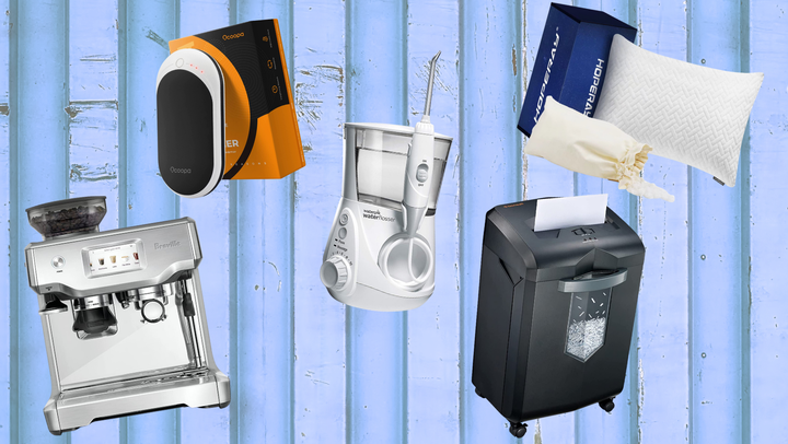 A Breville <a href="https://www.amazon.com/deal/2a219d9f?tag=emilyruane-20&ascsubtag=633da19ee4b04cf8f3692d8b%2C-1%2C-1%2Cd%2C0%2C0%2Chp-fil-am%3D0%2C0%3A0%2C0%2C0%2C0" target="_blank" data-affiliate="true" role="link" data-amazon-link="true" rel="sponsored" class=" js-entry-link cet-external-link" data-vars-item-name="Barista Touch home espresso machine" data-vars-item-type="text" data-vars-unit-name="633da19ee4b04cf8f3692d8b" data-vars-unit-type="buzz_body" data-vars-target-content-id="https://www.amazon.com/deal/2a219d9f?tag=emilyruane-20&ascsubtag=633da19ee4b04cf8f3692d8b%2C-1%2C-1%2Cd%2C0%2C0%2Chp-fil-am%3D0%2C0%3A0%2C0%2C0%2C0" data-vars-target-content-type="url" data-vars-type="web_external_link" data-vars-subunit-name="article_body" data-vars-subunit-type="component" data-vars-position-in-subunit="0">Barista Touch home espresso machine</a>, rechargeable <a href="https://www.amazon.com/dp/B07H3LZGSP?tag=emilyruane-20&ascsubtag=633da19ee4b04cf8f3692d8b%2C-1%2C-1%2Cd%2C0%2C0%2Chp-fil-am%3D0%2C0%3A0%2C0%2C0%2C0" target="_blank" data-affiliate="true" role="link" data-amazon-link="true" rel="sponsored" class=" js-entry-link cet-external-link" data-vars-item-name="hand warmers" data-vars-item-type="text" data-vars-unit-name="633da19ee4b04cf8f3692d8b" data-vars-unit-type="buzz_body" data-vars-target-content-id="https://www.amazon.com/dp/B07H3LZGSP?tag=emilyruane-20&ascsubtag=633da19ee4b04cf8f3692d8b%2C-1%2C-1%2Cd%2C0%2C0%2Chp-fil-am%3D0%2C0%3A0%2C0%2C0%2C0" data-vars-target-content-type="url" data-vars-type="web_external_link" data-vars-subunit-name="article_body" data-vars-subunit-type="component" data-vars-position-in-subunit="1">hand warmers</a>, a Waterpik Aquarius <a href="https://www.amazon.com/dp/B00HFQQ0VU?tag=emilyruane-20&ascsubtag=633da19ee4b04cf8f3692d8b%2C-1%2C-1%2Cd%2C0%2C0%2Chp-fil-am%3D0%2C0%3A0%2C0%2C0%2C0" target="_blank" data-affiliate="true" role="link" data-amazon-link="true" rel="sponsored" class=" js-entry-link cet-external-link" data-vars-item-name="water flosser" data-vars-item-type="text" data-vars-unit-name="633da19ee4b04cf8f3692d8b" data-vars-unit-type="buzz_body" data-vars-target-content-id="https://www.amazon.com/dp/B00HFQQ0VU?tag=emilyruane-20&ascsubtag=633da19ee4b04cf8f3692d8b%2C-1%2C-1%2Cd%2C0%2C0%2Chp-fil-am%3D0%2C0%3A0%2C0%2C0%2C0" data-vars-target-content-type="url" data-vars-type="web_external_link" data-vars-subunit-name="article_body" data-vars-subunit-type="component" data-vars-position-in-subunit="2">water flosser</a>, Bonsaii heavy-duty <a href="https://www.amazon.com/EverShred-C149-C-18-Sheet-Cross-Cut-Shredder/dp/B00IOFD08C?tag=emilyruane-20&ascsubtag=633da19ee4b04cf8f3692d8b%2C-1%2C-1%2Cd%2C0%2C0%2Chp-fil-am%3D0%2C0%3A0%2C0%2C0%2C0" target="_blank" data-affiliate="true" role="link" data-amazon-link="true" rel="sponsored" class=" js-entry-link cet-external-link" data-vars-item-name="paper shredder" data-vars-item-type="text" data-vars-unit-name="633da19ee4b04cf8f3692d8b" data-vars-unit-type="buzz_body" data-vars-target-content-id="https://www.amazon.com/EverShred-C149-C-18-Sheet-Cross-Cut-Shredder/dp/B00IOFD08C?tag=emilyruane-20&ascsubtag=633da19ee4b04cf8f3692d8b%2C-1%2C-1%2Cd%2C0%2C0%2Chp-fil-am%3D0%2C0%3A0%2C0%2C0%2C0" data-vars-target-content-type="url" data-vars-type="web_external_link" data-vars-subunit-name="article_body" data-vars-subunit-type="component" data-vars-position-in-subunit="3">paper shredder</a>, and <a href="https://www.amazon.com/Bed-Neck-Pillows-Sleeping-Adjustable/dp/B07WDFTL9F?tag=emilyruane-20&ascsubtag=633da19ee4b04cf8f3692d8b%2C-1%2C-1%2Cd%2C0%2C0%2Chp-fil-am%3D0%2C0%3A0%2C0%2C0%2C0" target="_blank" data-affiliate="true" role="link" data-amazon-link="true" rel="sponsored" class=" js-entry-link cet-external-link" data-vars-item-name="shredded memory foam pillow" data-vars-item-type="text" data-vars-unit-name="633da19ee4b04cf8f3692d8b" data-vars-unit-type="buzz_body" data-vars-target-content-id="https://www.amazon.com/Bed-Neck-Pillows-Sleeping-Adjustable/dp/B07WDFTL9F?tag=emilyruane-20&ascsubtag=633da19ee4b04cf8f3692d8b%2C-1%2C-1%2Cd%2C0%2C0%2Chp-fil-am%3D0%2C0%3A0%2C0%2C0%2C0" data-vars-target-content-type="url" data-vars-type="web_external_link" data-vars-subunit-name="article_body" data-vars-subunit-type="component" data-vars-position-in-subunit="4">shredded memory foam pillow</a>.