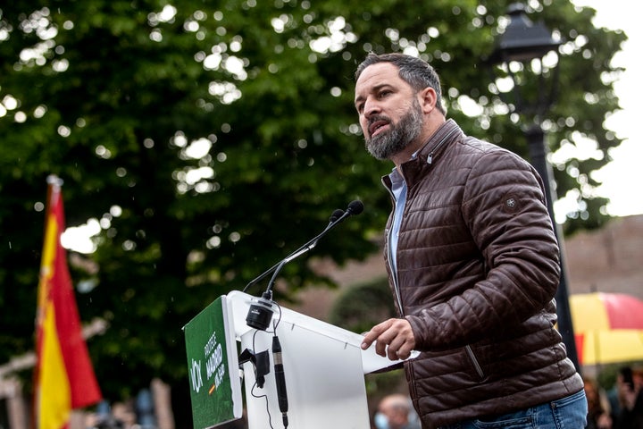 Santiago Abascal en un acto en Madrid.