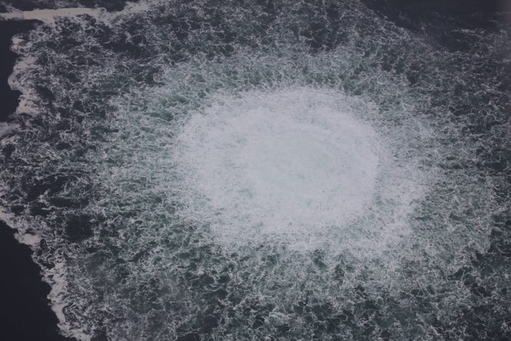 Imagen de una de las fugas del Nord Stream captada por Suecia