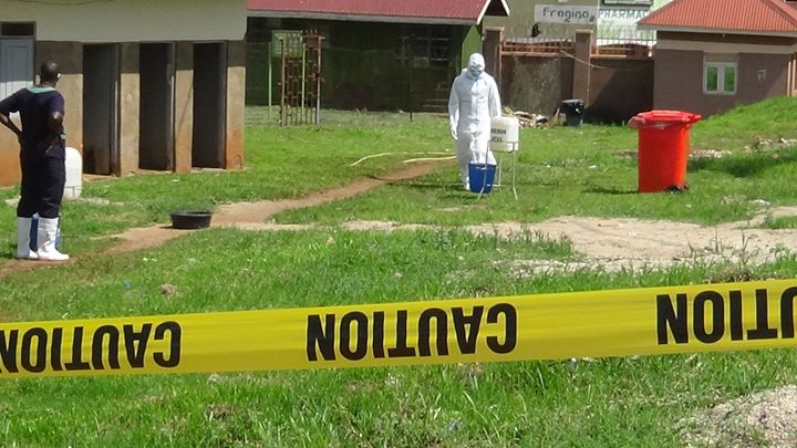 MUBENDE, UGANDA - SEPTEMBER 20: Health measures are taken at Mubende Regional Referral Hospital after an outbreak of Ebola in the country in Mubende, Uganda on September 20, 2022. (Photo by Nicholas Kajoba/Anadolu Agency via Getty Images)