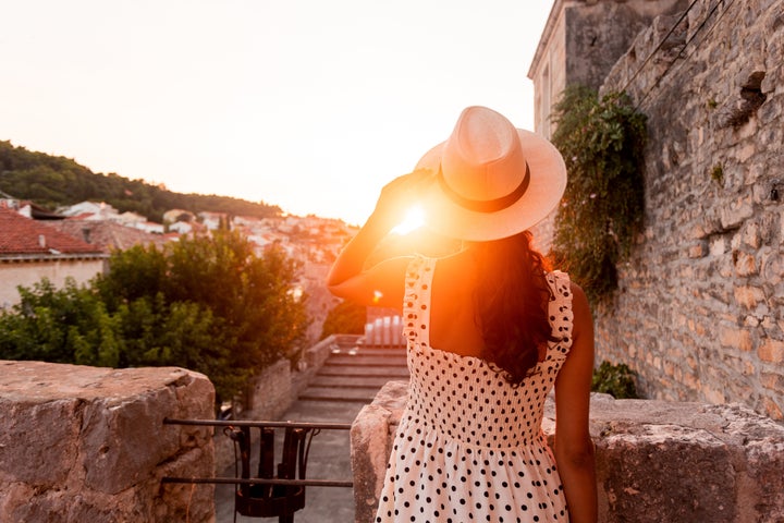 Woman enjoying the sunset