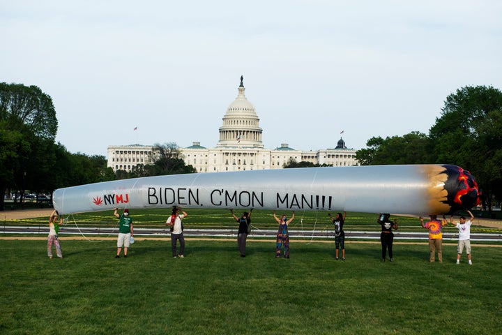 Protestors called on President Joe Biden to deschedule marijuana and pardon and expunge those convicted at the federal level in April. He began that process on Oct. 6.