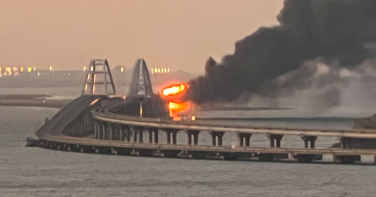 Massive Truck Bomb Blast Hits Crimea Bridge, Key Supply Route In Russia's War thumbnail