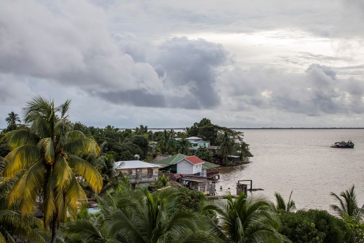 A boat arrives in Bluefields Bay after Tropical Storm Bonnie hit the Caribbean coast of Nicaragua, Saturday, July 2, 2022.