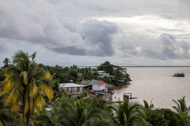 A boat arrives in Bluefields Bay after Tropical Storm Bonnie hit the Caribbean coast of Nicaragua, Saturday, July 2, 2022.