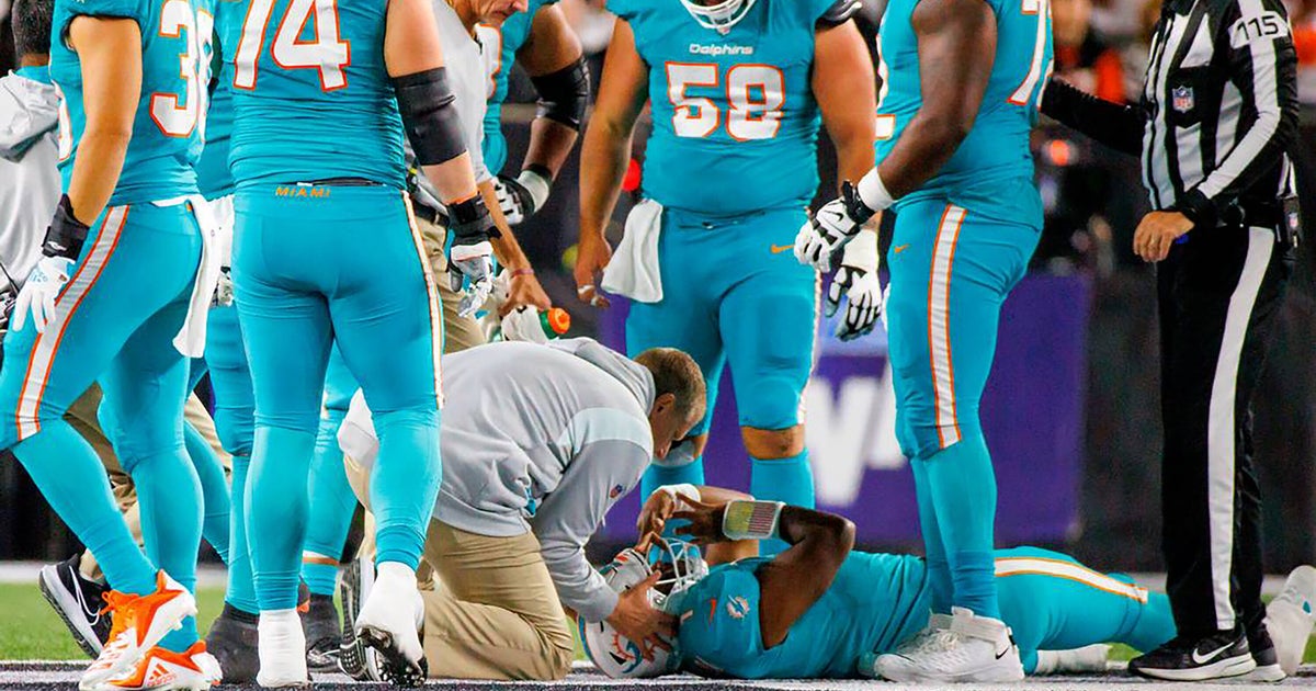 Dolphins' Tagovailoa taken to hospital after head injury, questions raised  about concussion protocol