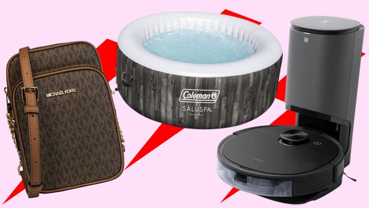 A Michael Kors crossbody bag, Coleman Bahamas airjet spa and Ecovacs N8+ robot vacuum cleaner, all discounted for Walmart's "Rollbacks and More" sale.