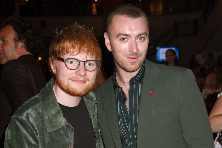 Ed Sheeran (left) and Sam Smith in 2019. 