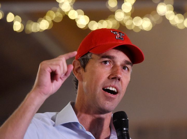 Texas gubernatorial candidate Beto O'Rourke speaks during a rally at Texas Tech University on Tuesday.