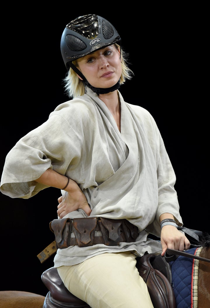 Equestrian Kaley Cuoco performs at the 2nd Annual Longines Masters of Los Angeles at Los Angeles Convention Center on October 3, 2015 in Los Angeles, California. (Photo by Axelle/Bauer-Griffin/Getty Images)