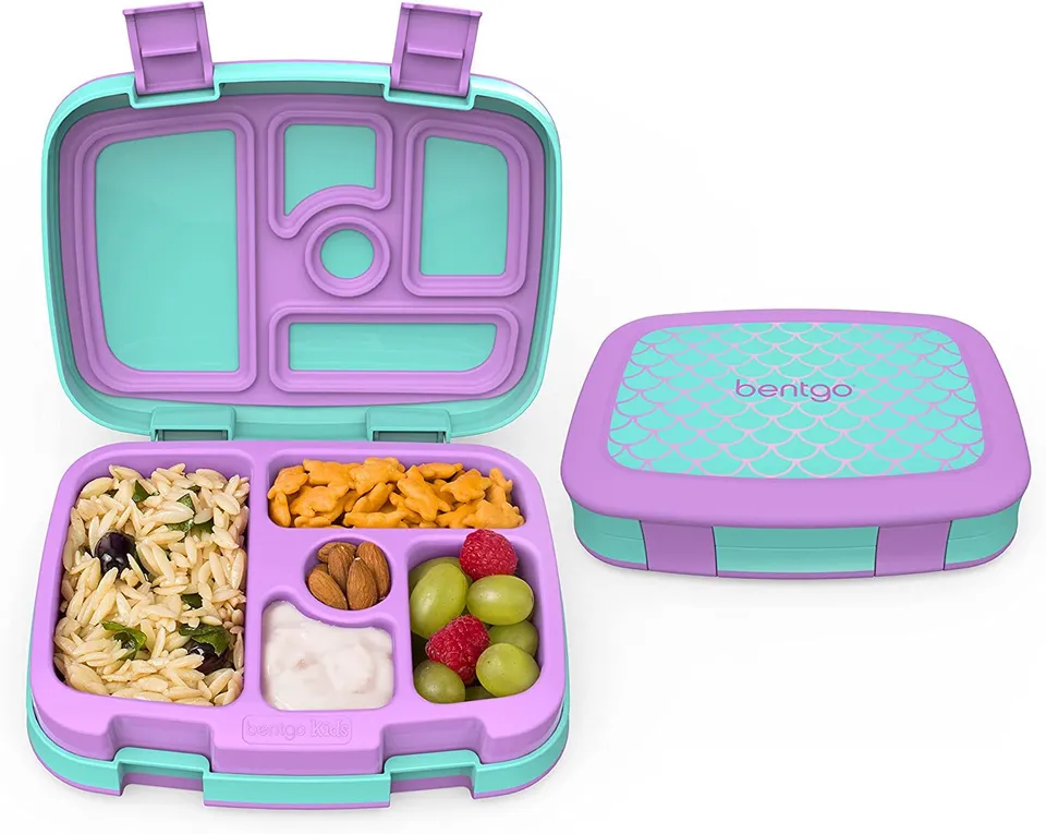 4 pcs Bento Lunch Box Reusable 5 Compartment Lunch Containers for Kids  Adults to School, Work, and Travel, Stackable Meal - AliExpress