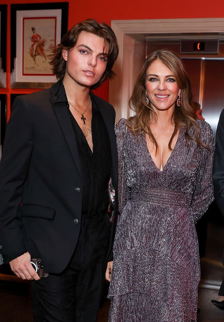  Damian Hurley and Elizabeth Hurley pictured together at "The Whale" screening