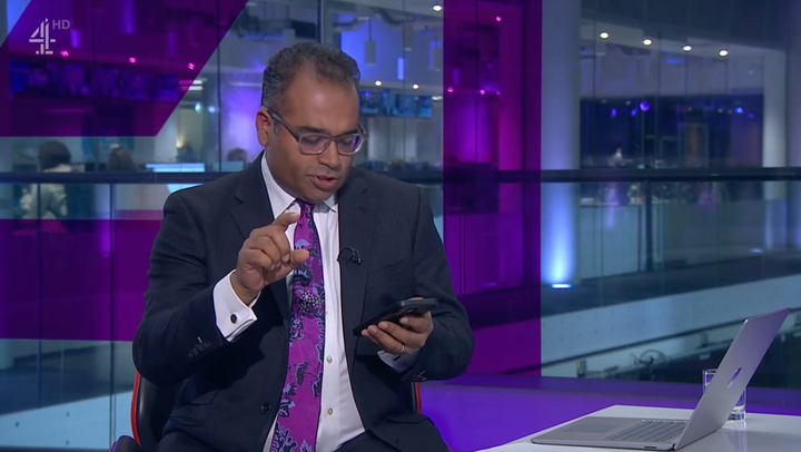 Krishnan Guru-Murthy in the Channel 4 News studio