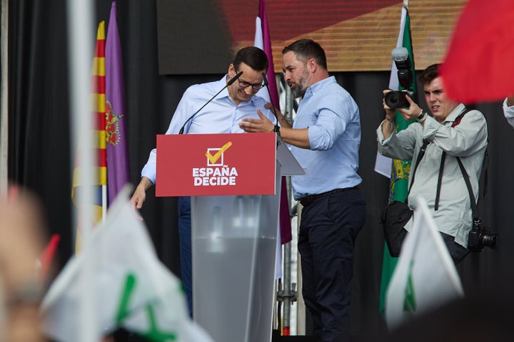 Mateusz Morawiecki i Santiago Abascal, w Viva22