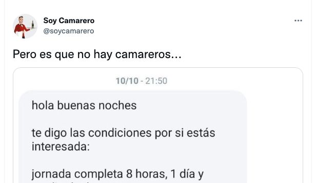 Captura del tuit viral de @soycamarero.