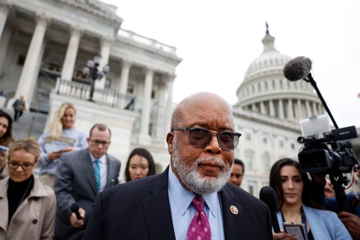 Rep. Bennie Thompson (D-Miss.), chairman of the Select Committee to Investigate the January 6th Attack on the United States Capitol, speaks to journalists outside of the U.S. Capitol Building on September 30, 2022 in Washington, D.C.